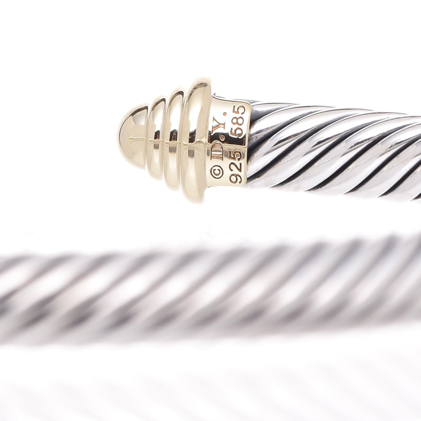 Sterling Silver 14K Yellow Gold 5mm Cable Classics Bracelet