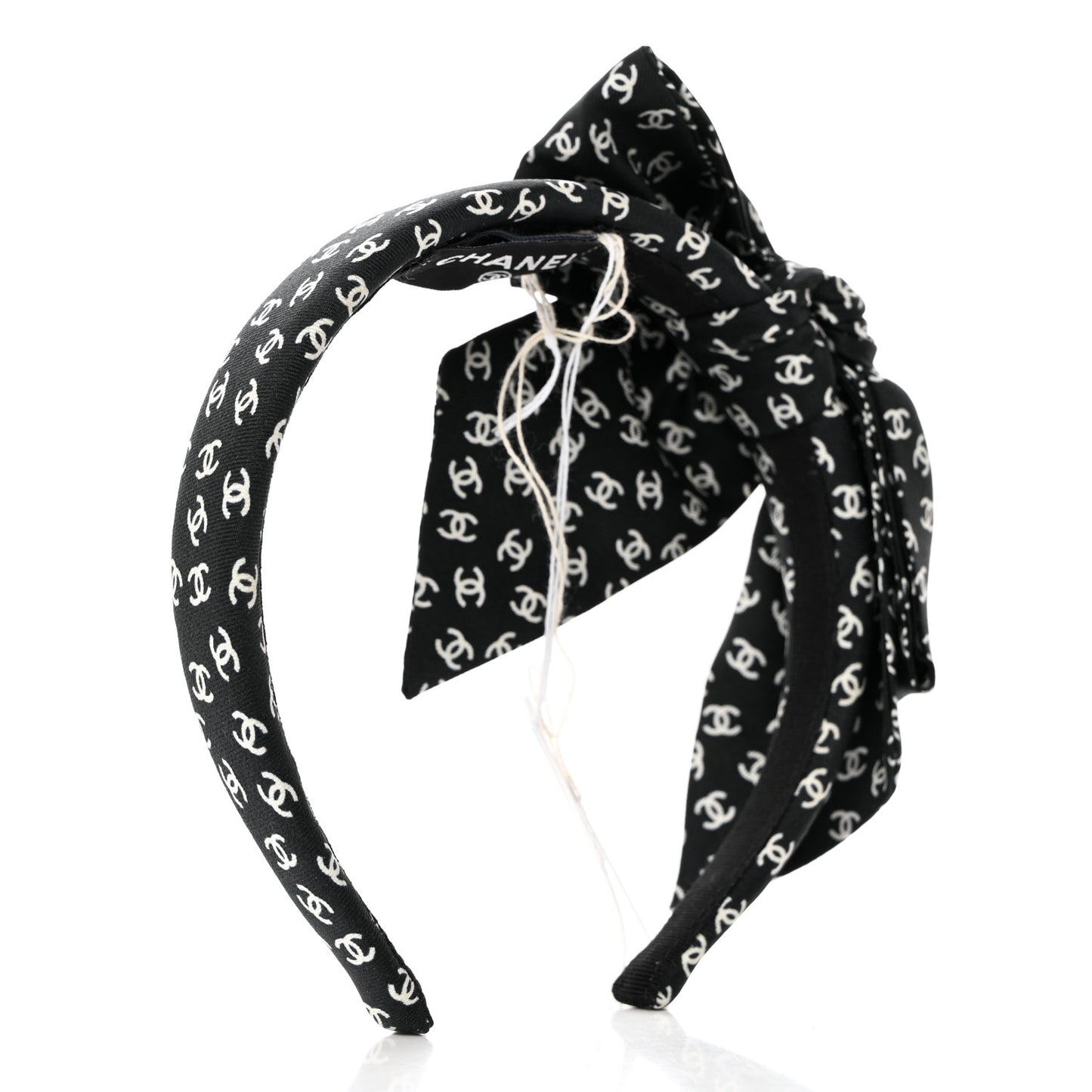Silk Bow CC Headband Black Ecru