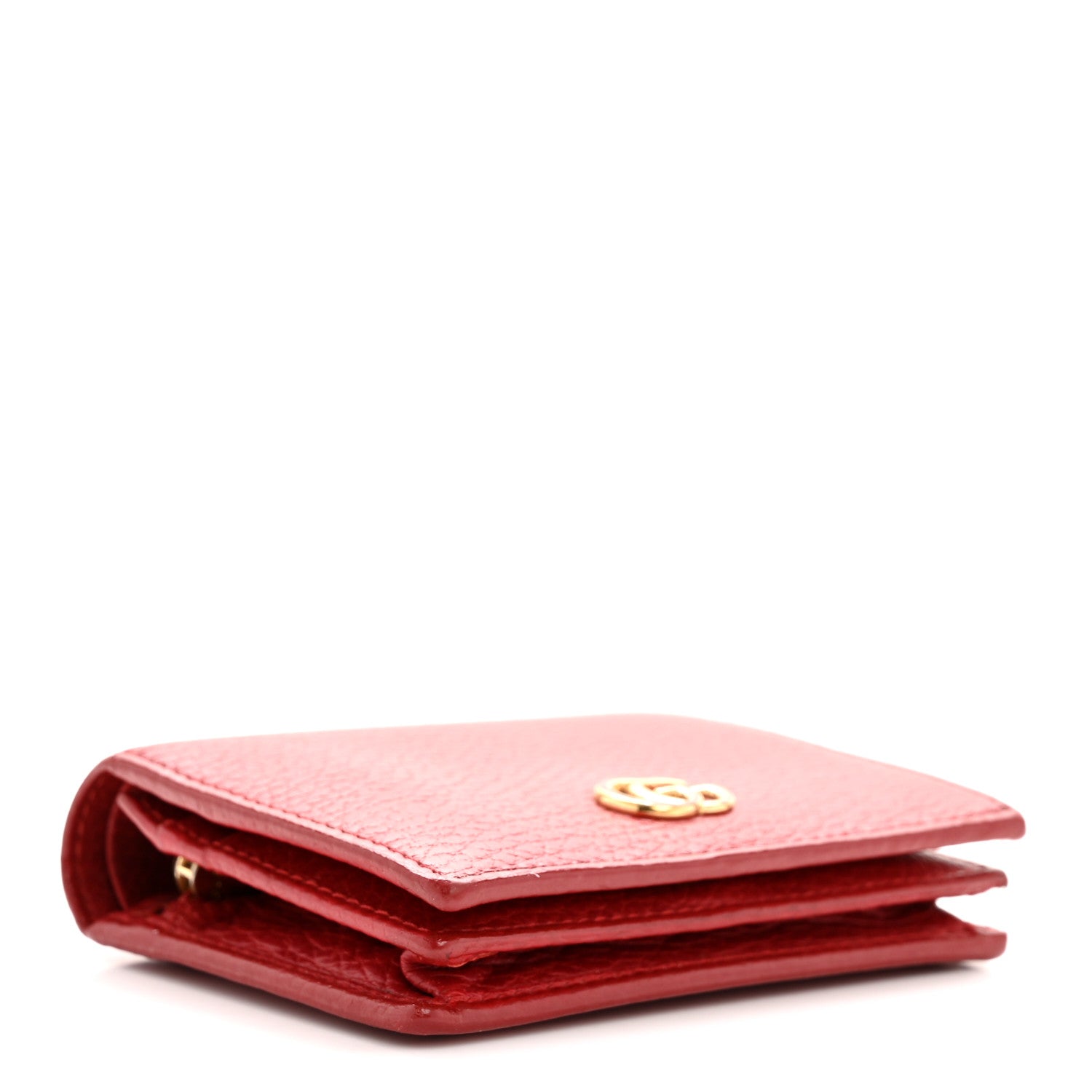 Gucci Dollar Calfskin GG Marmont Card Case Hibiscus Red 4 of 10