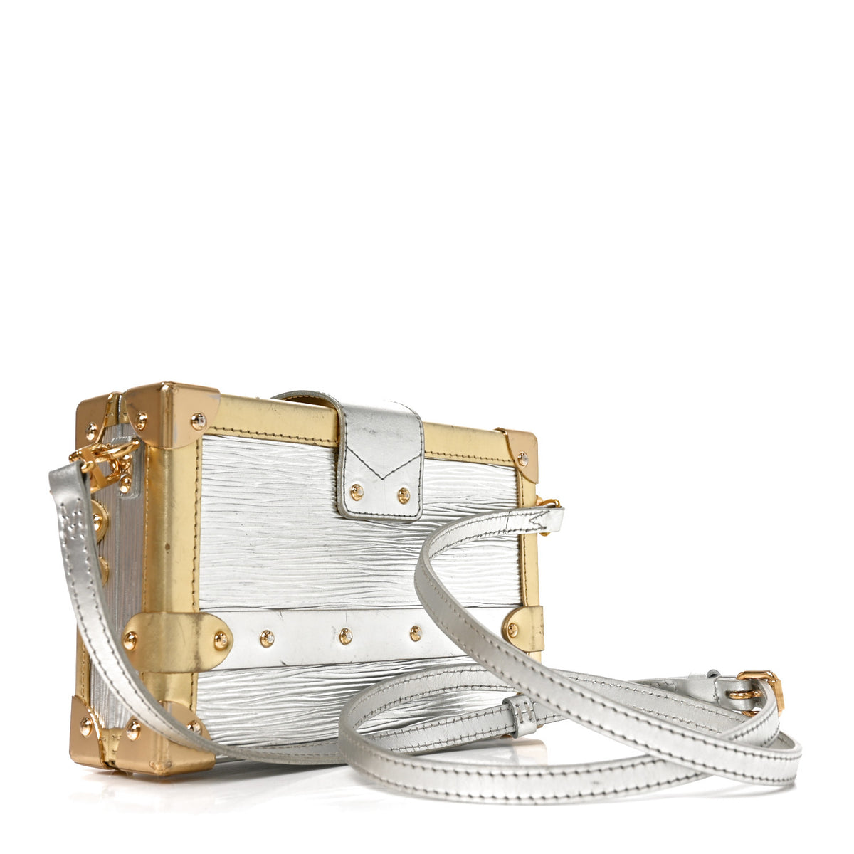 Louis Vuitton Metallic Epi Petite Malle Silver 3 of 9