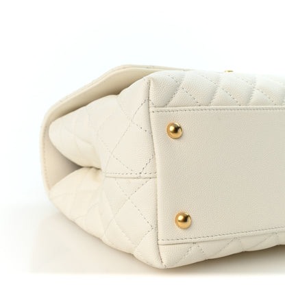 Chanel Caviar Quilted Small Chain Coco Handle Flap White 9 of 10