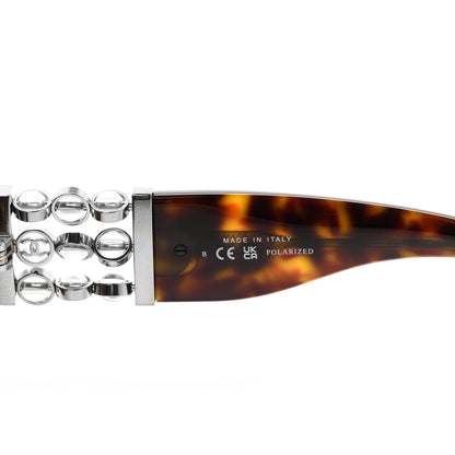Chanel Acetate Glass Pearl Polarized Oval Sunglasses 5544 Tortoise 6 of 8