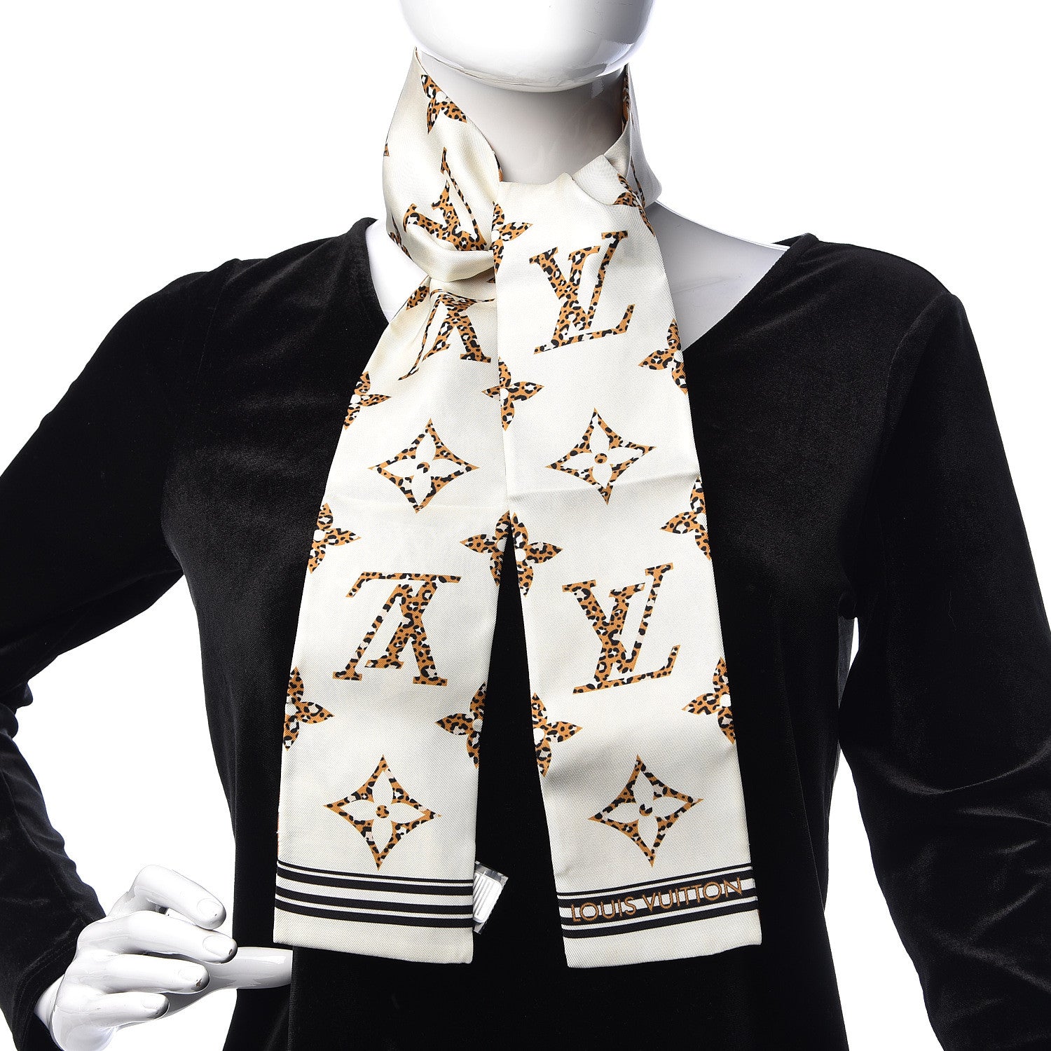 Louis Vuitton Silk Monogram Giant Jungle Bandeau Ivory 2 of 5