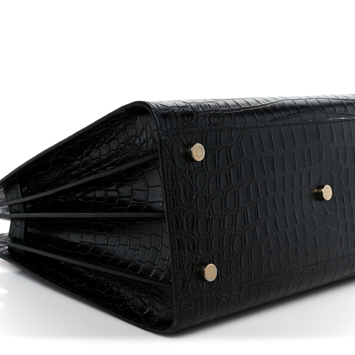 Calfskin Crocodile Embossed Small Sac de Jour Black
