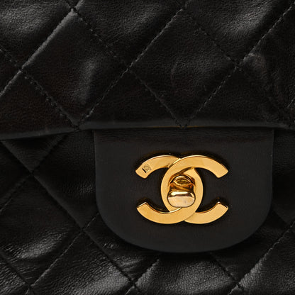 Chanel Lambskin Quilted Medium Double Flap Black 11 of 12