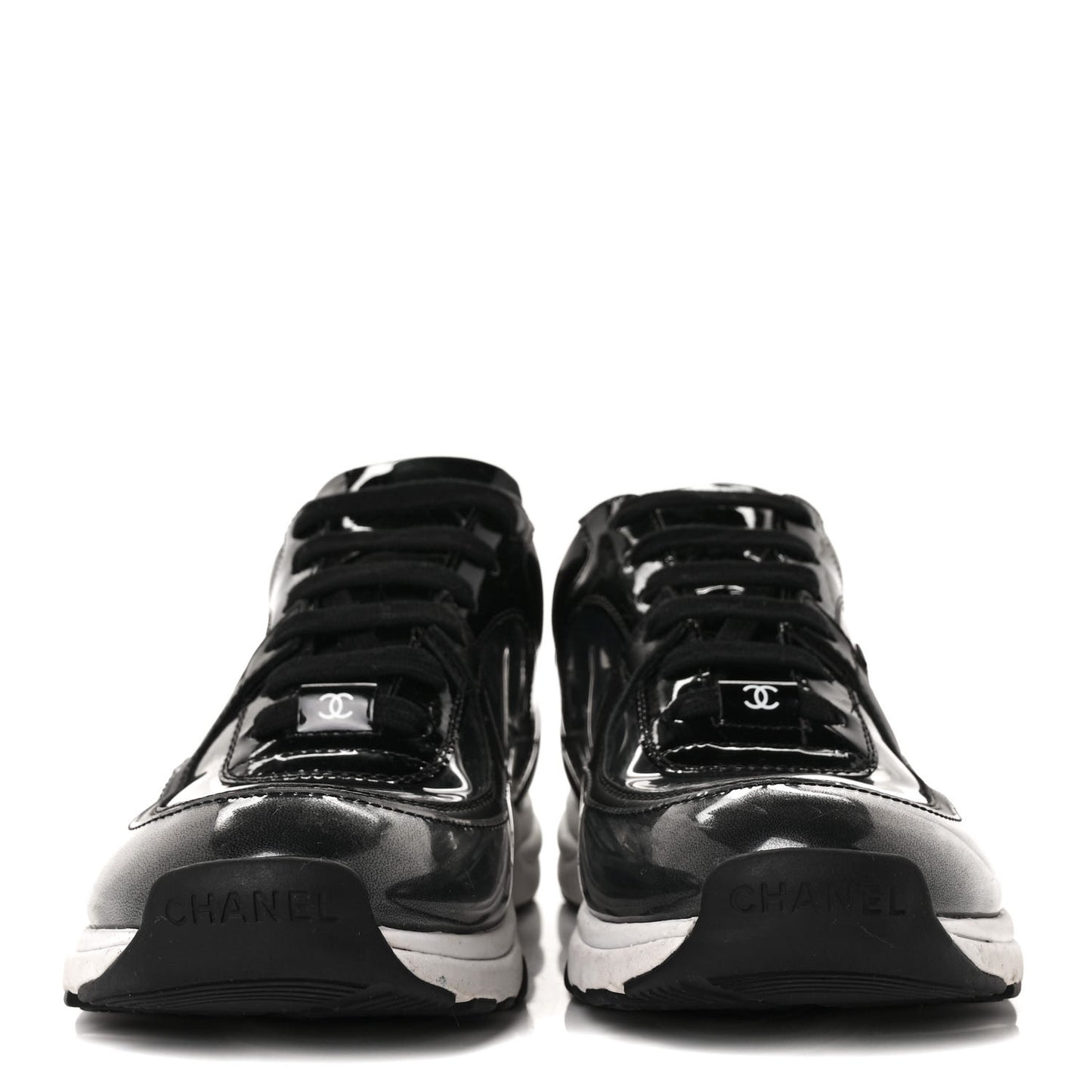 Calfskin Patent Transparent Sneakers 36.5 Black