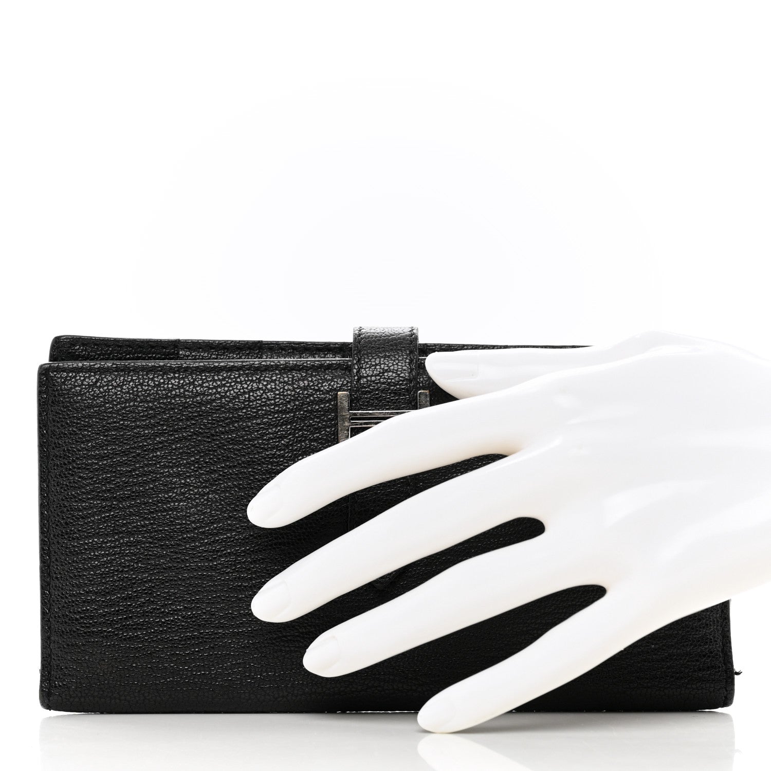 Hermes Chèvre Mysore Bearn Gusset Wallet Black 2 of 8