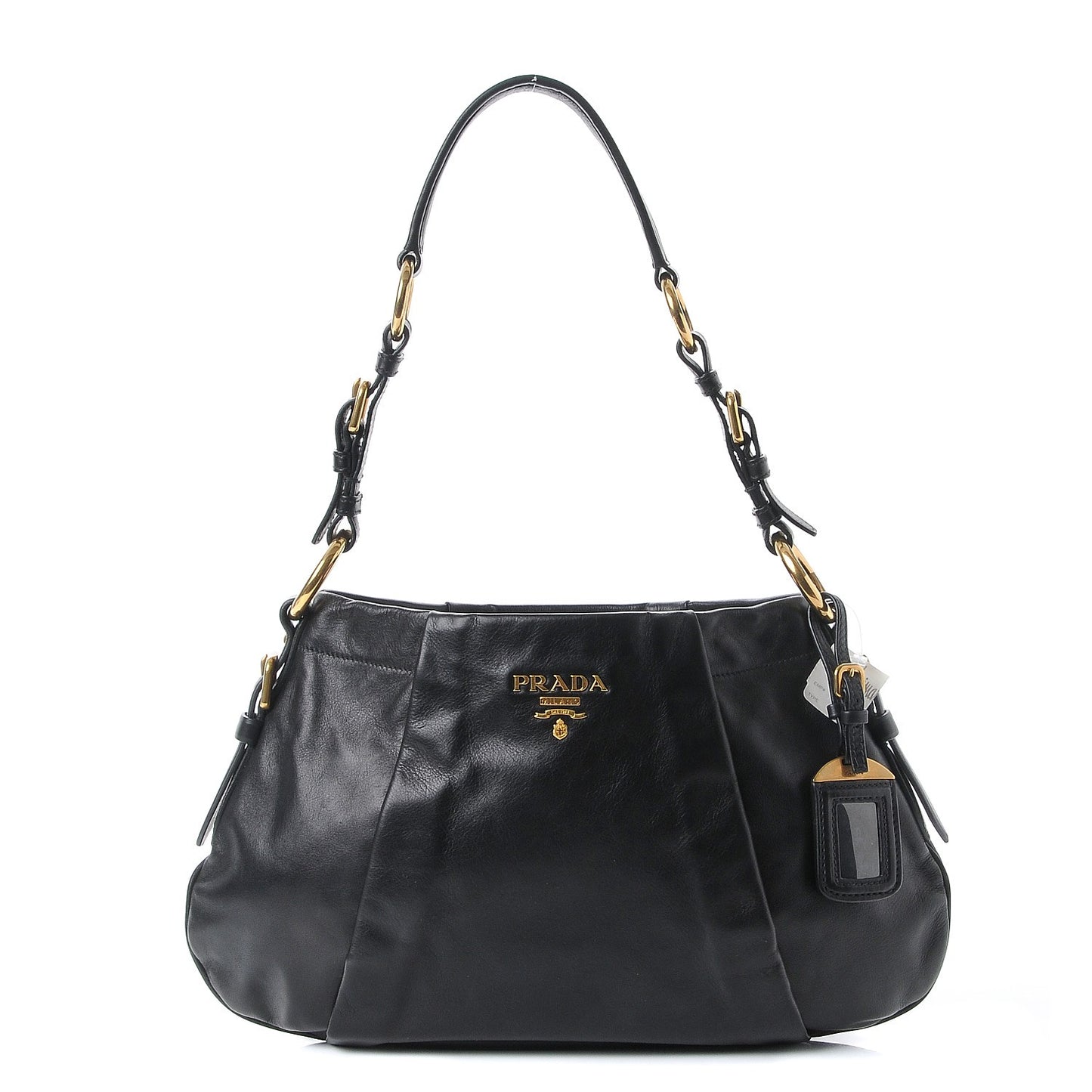 Soft Calf Pleated Hobo Black