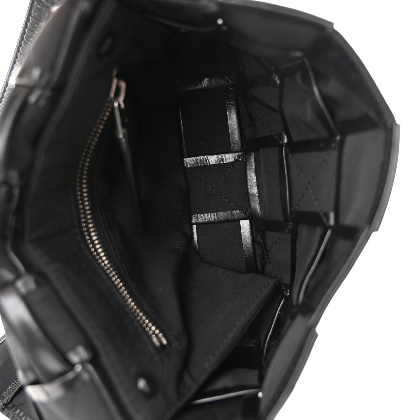 Paper Calfskin Maxi Intreccio Cassette Crossbody Bag Black