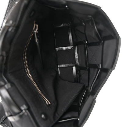 Bottega Veneta Paper Calfskin Maxi Intreccio Cassette Crossbody Bag Black 5 of 10