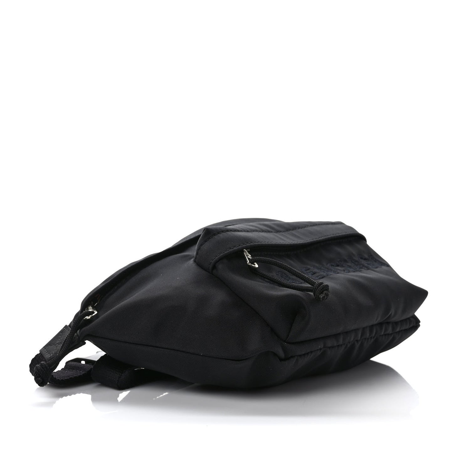 Textured Sport Nylon Logo Embroidered Wheel Beltpack Black