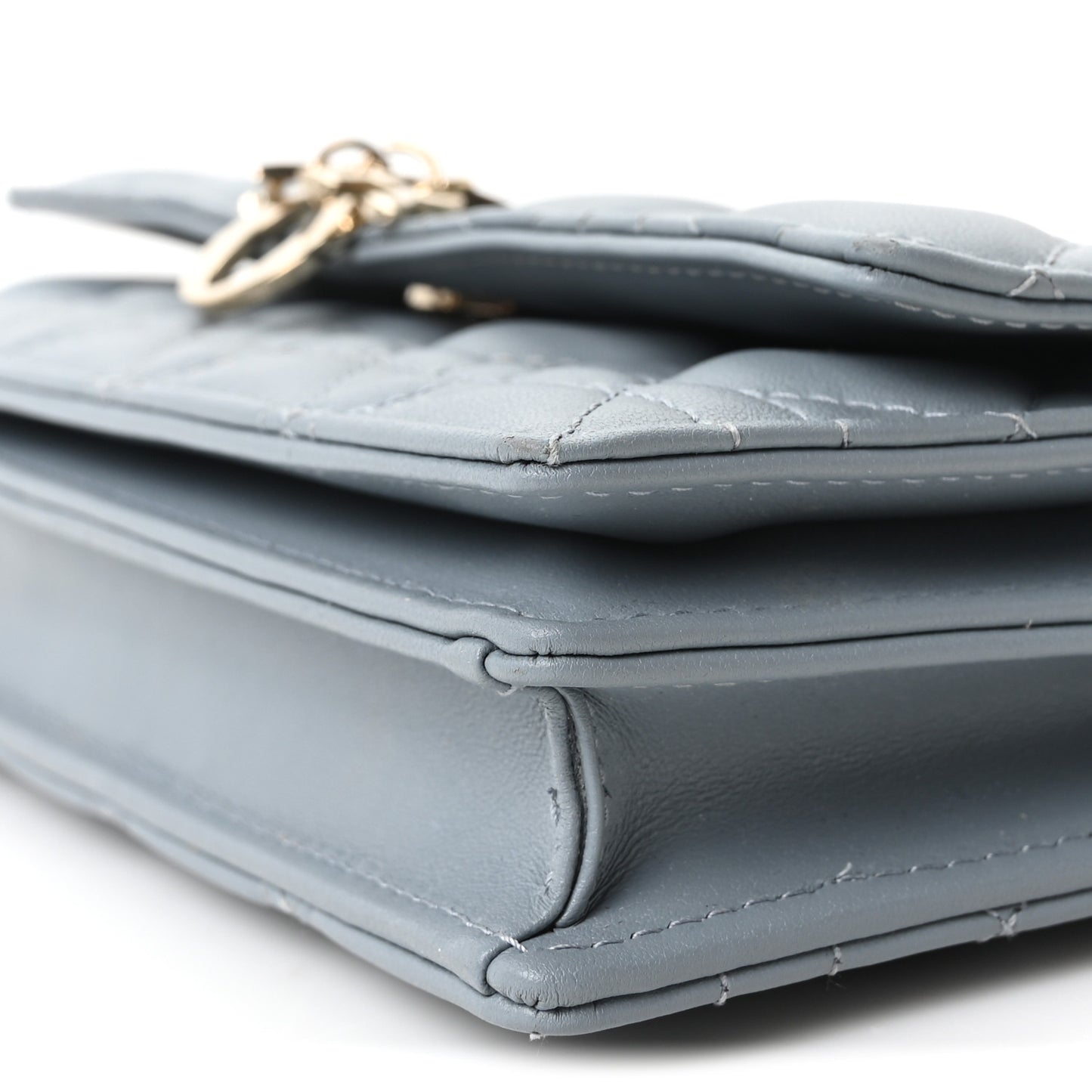 Lambskin Cannage Mini My Dior Top Handle Clutch Cloud Blue