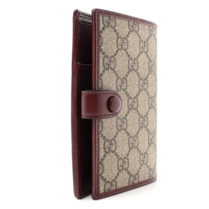 Gucci GG Supreme Monogram Azalea Calfskin Retro Interlocking G Passport Case Beige Red 3 of 6