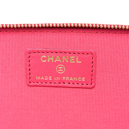 Chanel Lambskin Quilted Small Top Handle Vanity Case With Chain Dark Pink 5 of 10