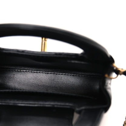 Chanel Shiny Aged Calfskin Quilted Mini Nano Kelly Shopper Black 4 of 9