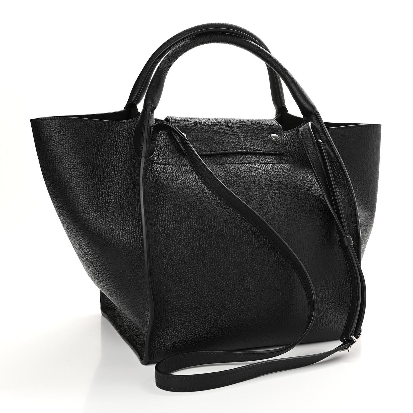 Supple Grained Calfskin Small Big Bag Black