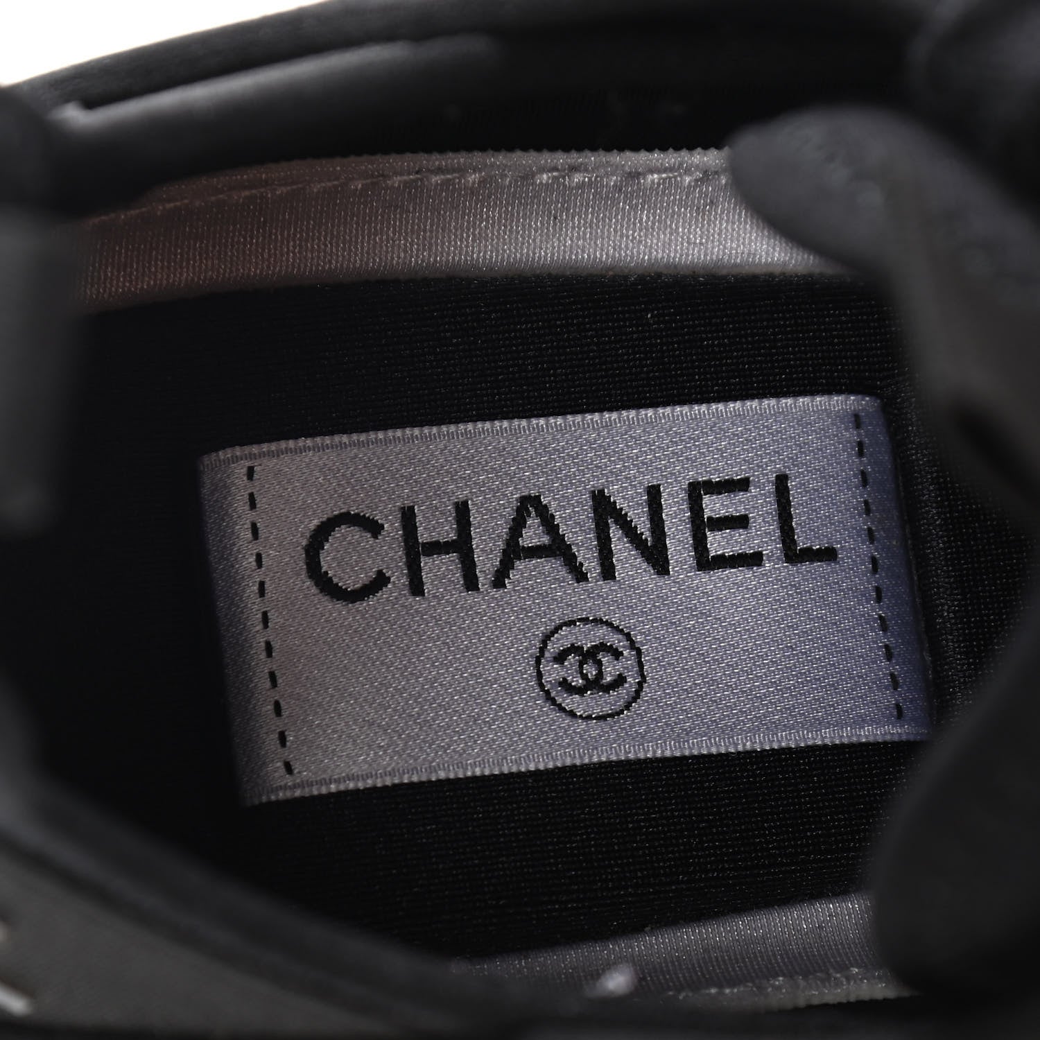 Chanel Velvet Calfskin Mixed Fibers CC Sneakers 38 Black 9 of 10