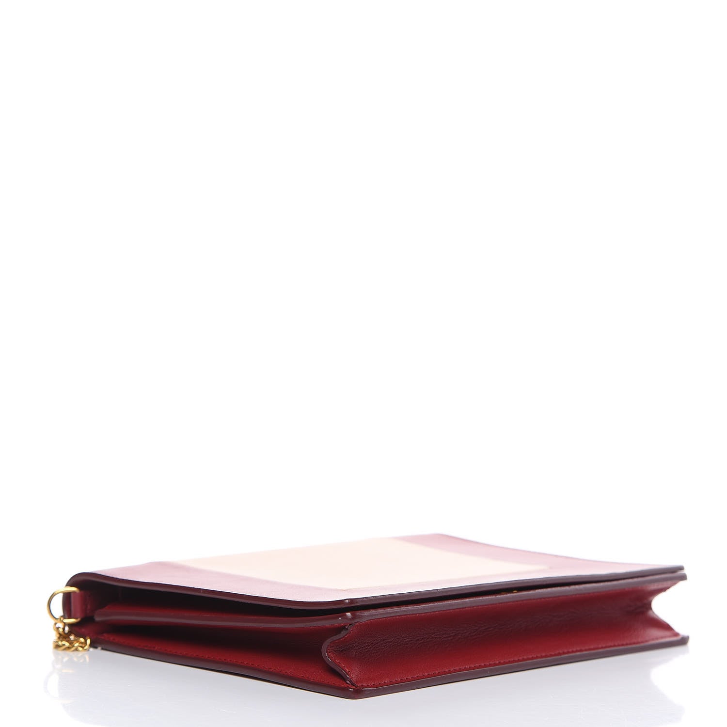 Celine Smooth Lambskin Frame Evening Chain Clutch Ruby Nude 4 of 13