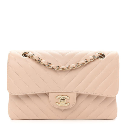 Chanel Caviar Chevron Quilted Small Double Flap Beige 1 of 9
