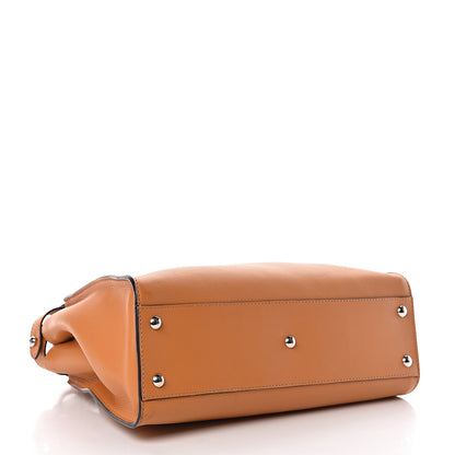 Fendi Vitello Seta Shiny Nappa Plexiglass Granite Medium Peekaboo Iconic Satchel Ginger Latte 5 of 14