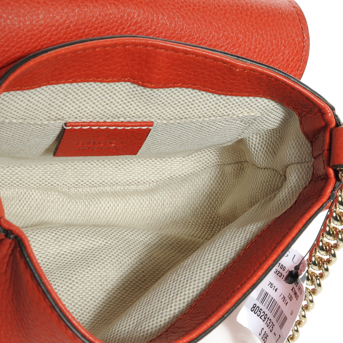 Pebbled Calfskin Small Soho Flap Crossbody Sun Orange