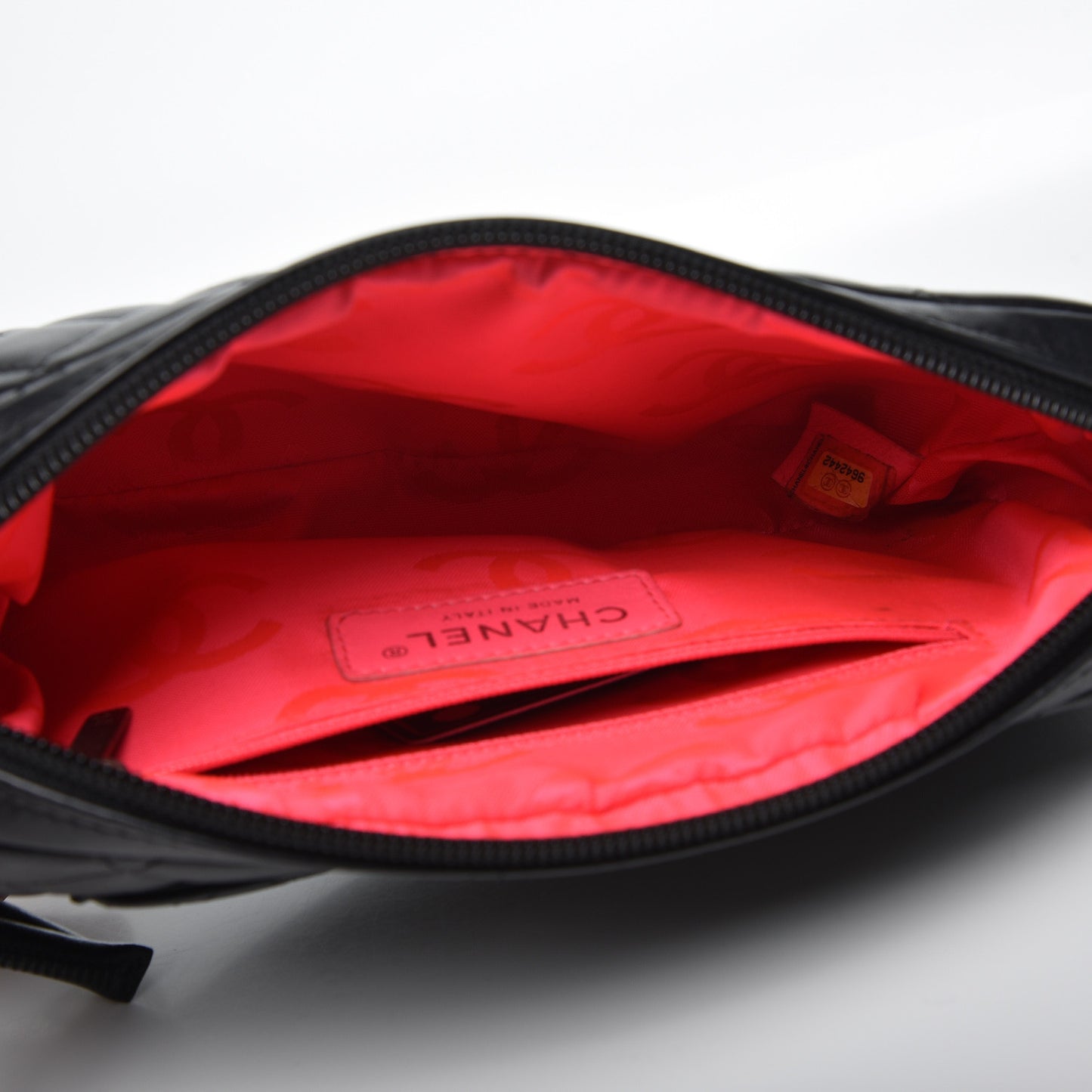 Calfskin Quilted Cambon Pochette Black