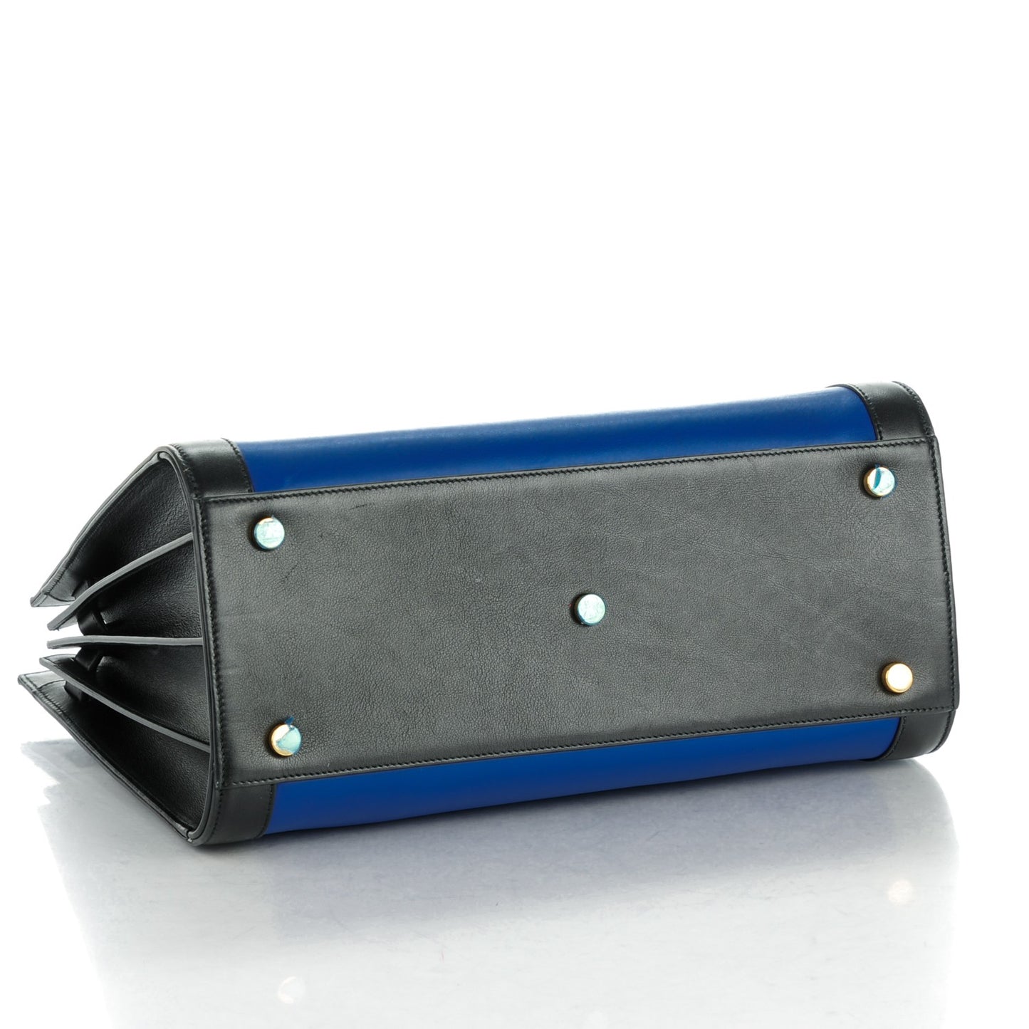 Calfskin Bi-Color Small Sac De Jour Royal Blue Black