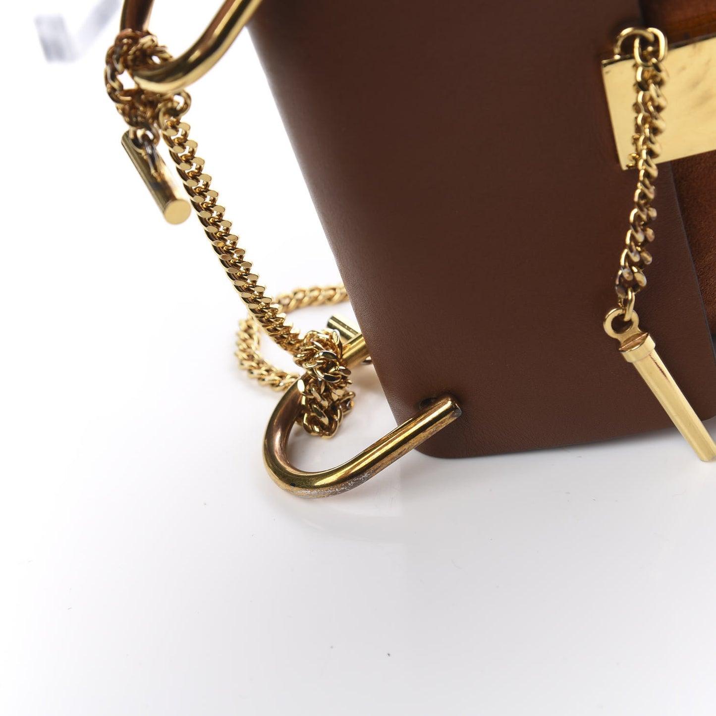 Suede Smooth Calfskin Drew Shoulder Bag Tobacco