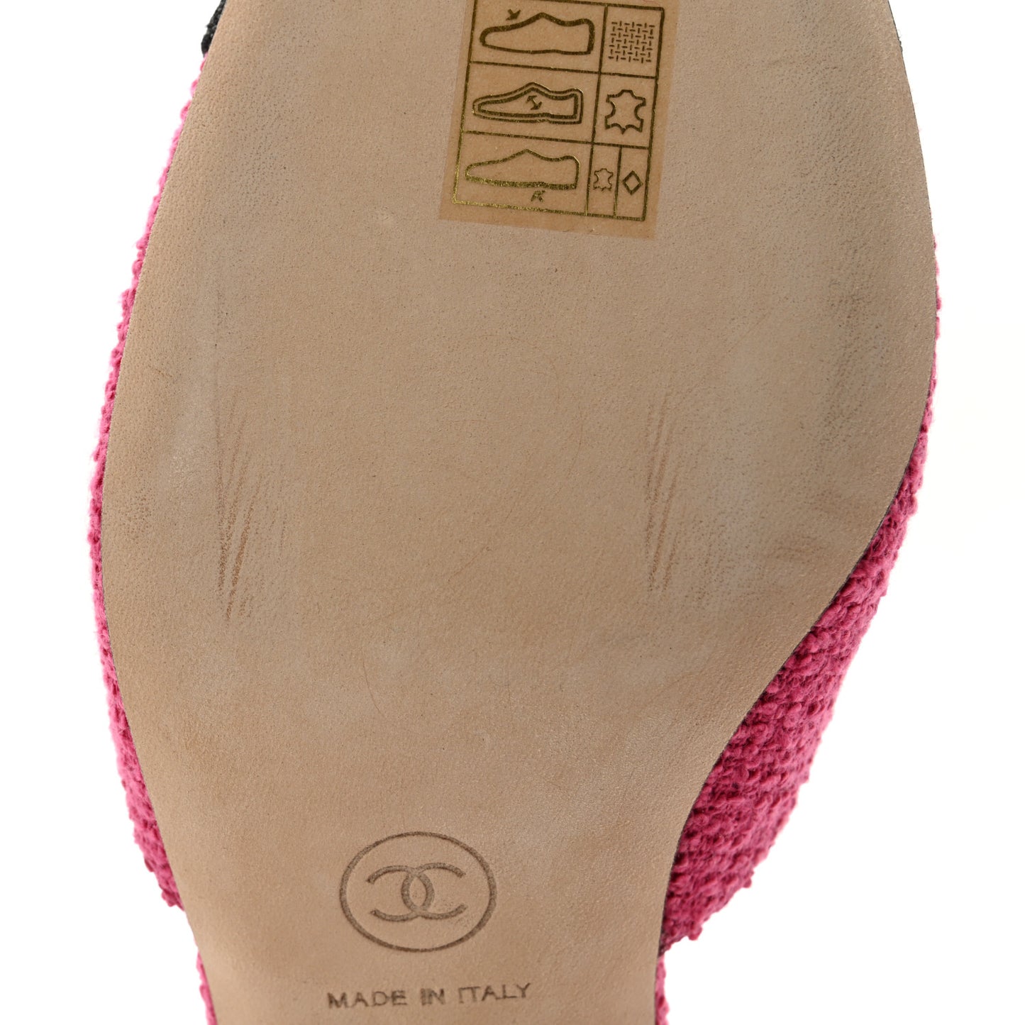 Tweed Grosgrain Cap Toe CC Slingback Pumps 37.5 Pink Black