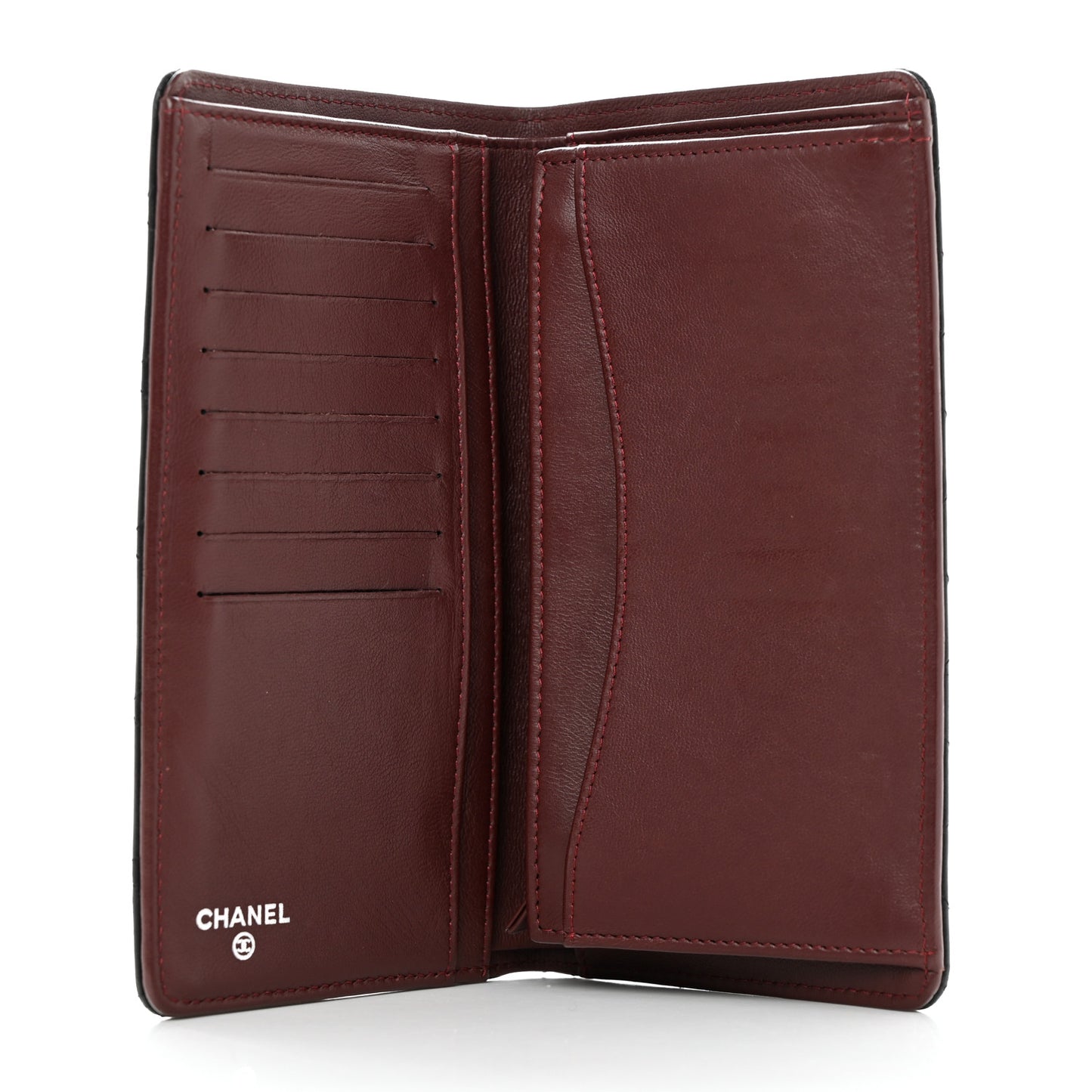 Lambskin Quilted Yen Wallet Black