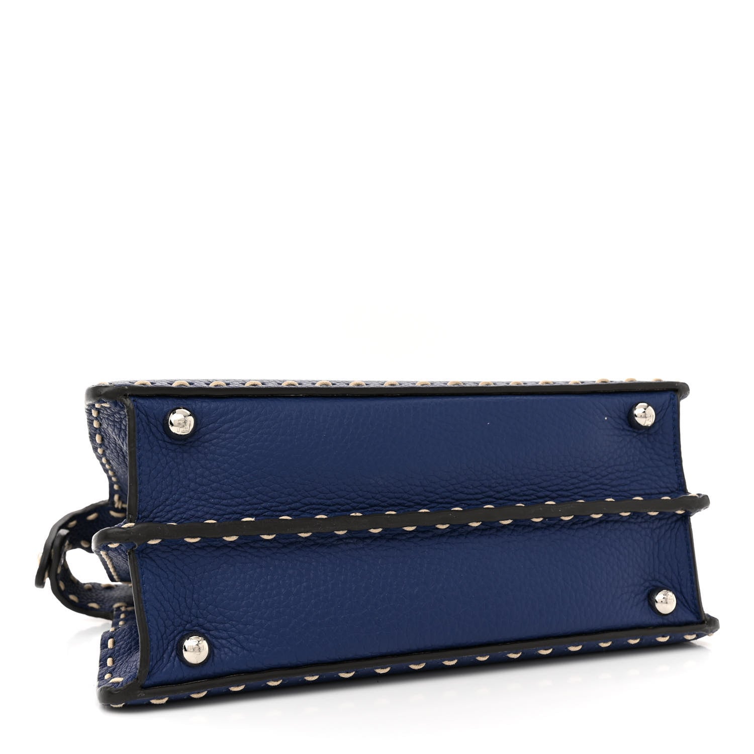 Fendi Cuoio Romano Selleria Chamois Small Peekaboo I SEE U Satchel Blue 4 of 15