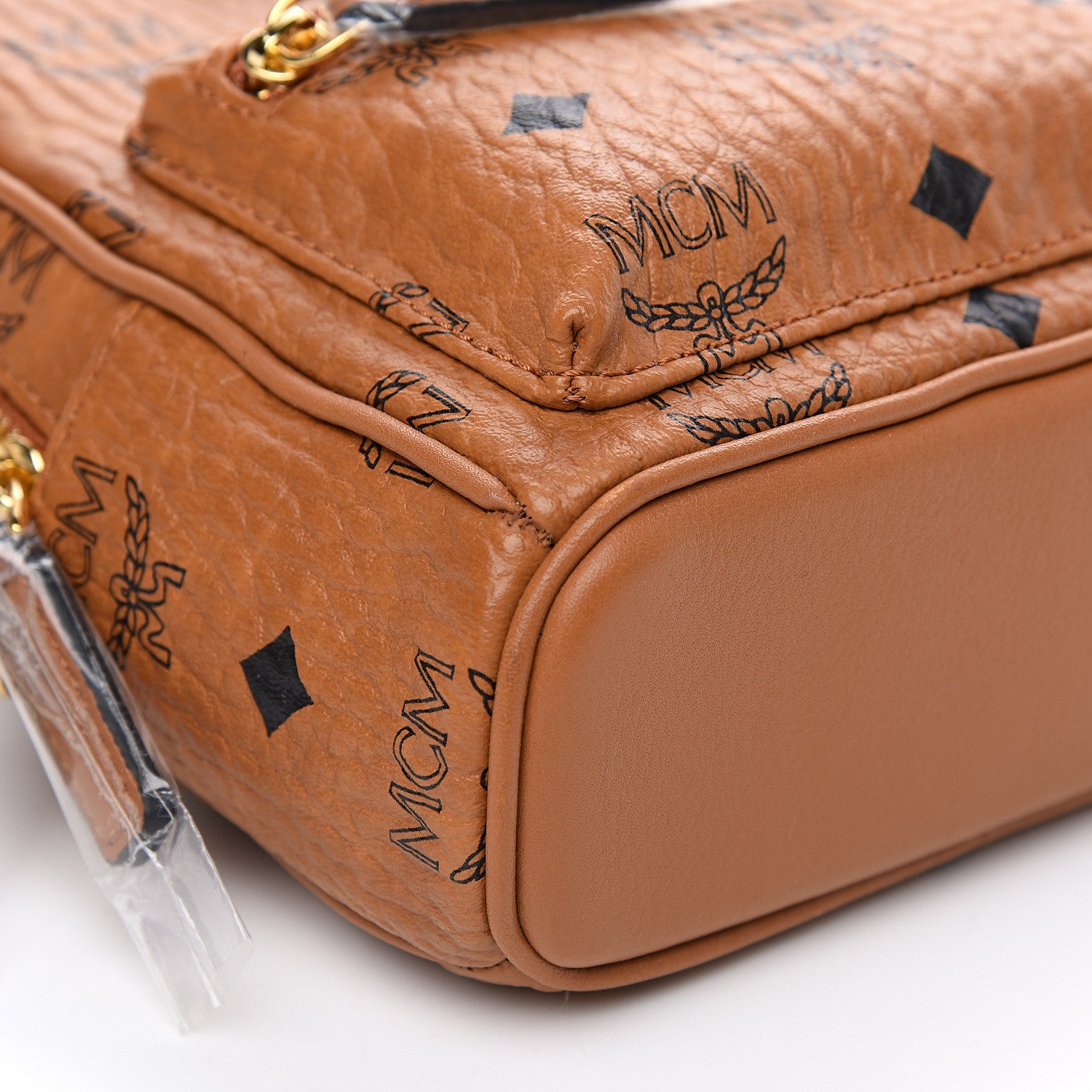 MCM Visetos Mini Backpack Crossbody Bag Cognac 6 of 7