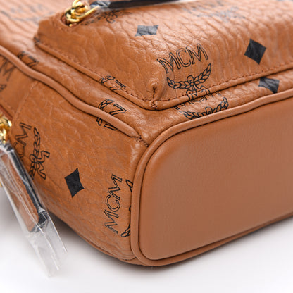 MCM Visetos Mini Backpack Crossbody Bag Cognac 6 of 7