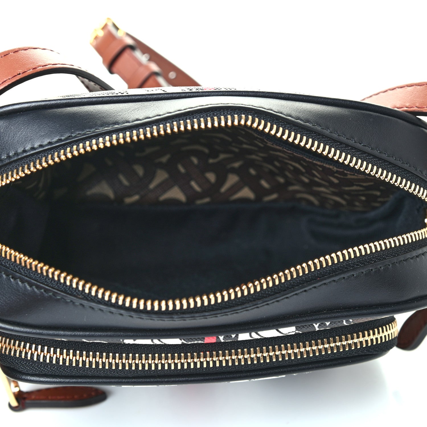 Burberry E-Canvas Monogram Stripe Camera Bag Bridle Brown 4 of 4