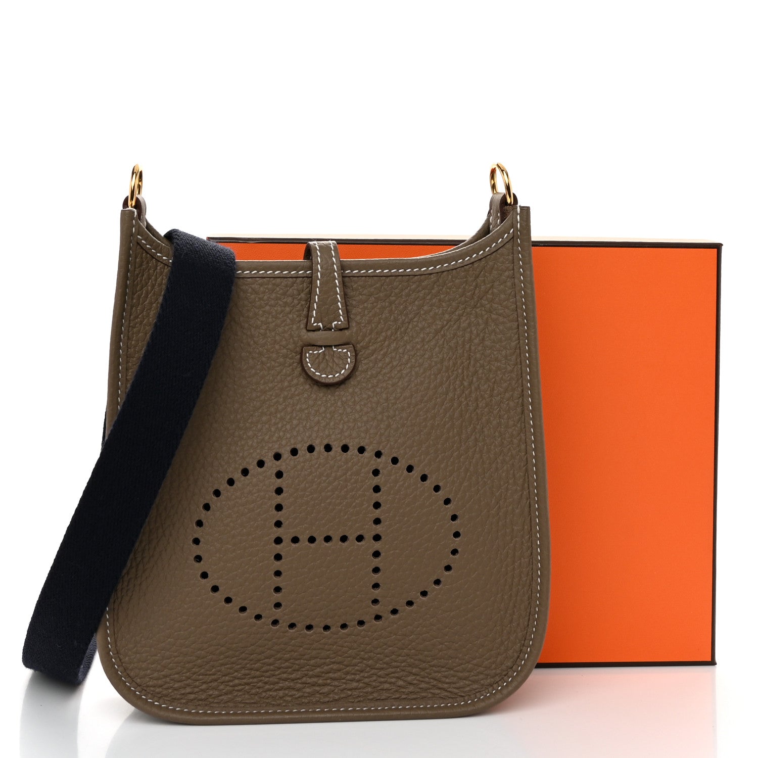 Hermes Taurillon Clemence Amazone Evelyne TPM Etoupe Bleu Indigo 12 of 12