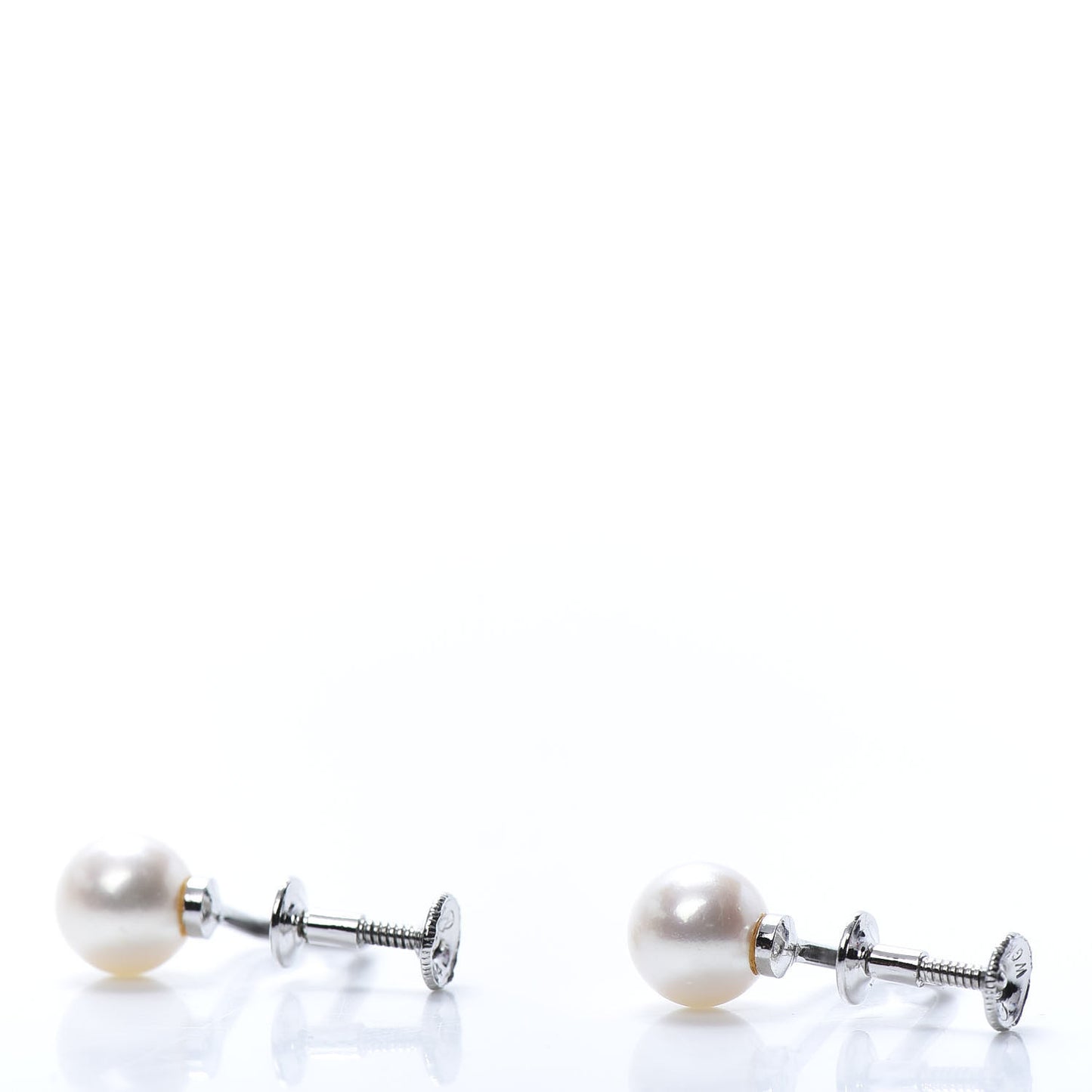 14K White Gold 7.5mm Akoya Pearl Screw-Back Earrings