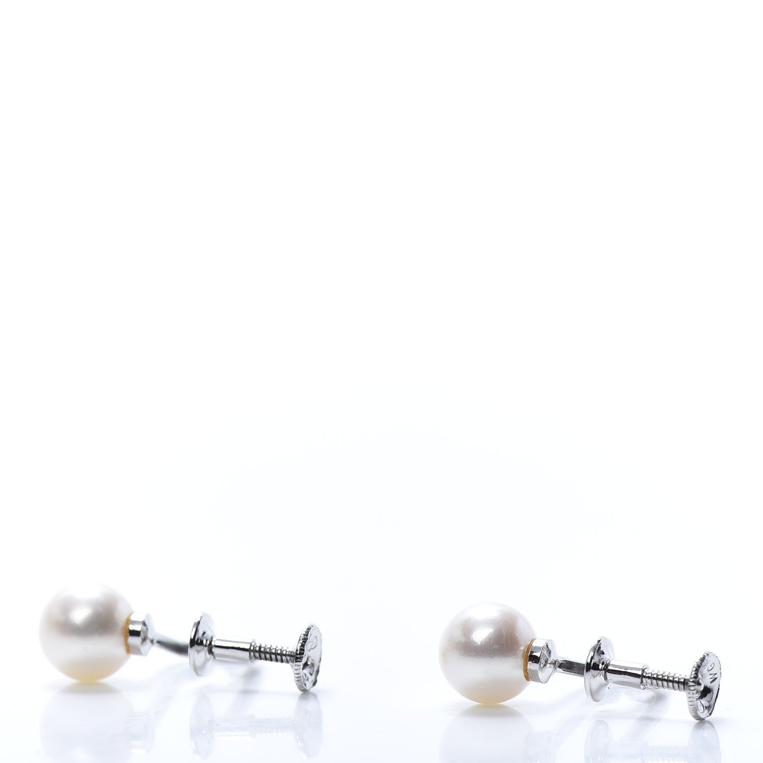 Mikimoto 14K White Gold 7.5mm Akoya Pearl Screw-Back Earrings 3 of 4