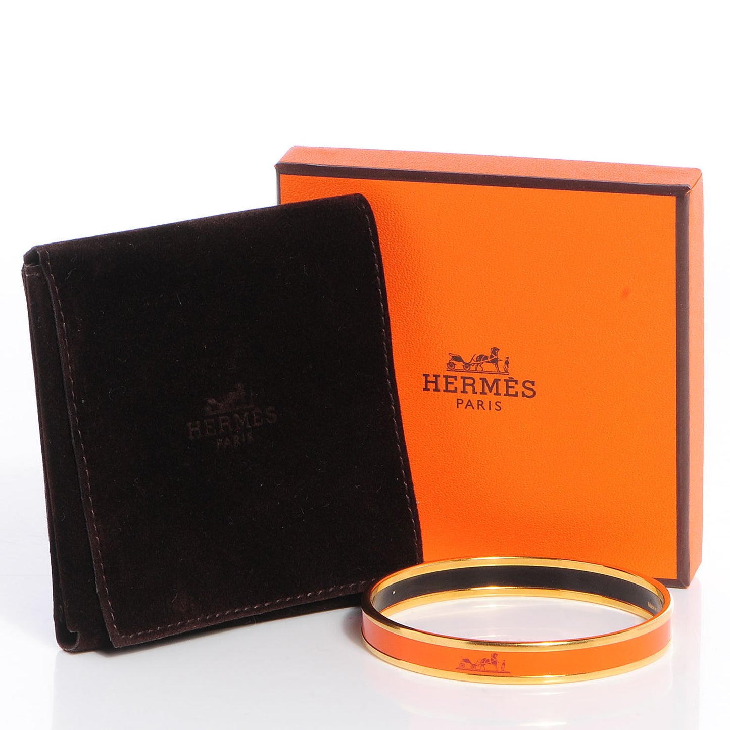 Enamel Narrow Caleche Bracelet 65 Orange