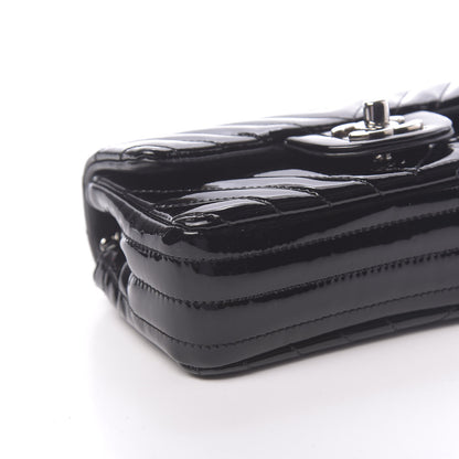 Chanel Patent Calfskin Chevron Quilted Extra Mini Flap Black 9 of 10