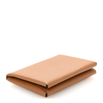 Hermes Epsom Calvi Duo Card Case Gold 4 of 9