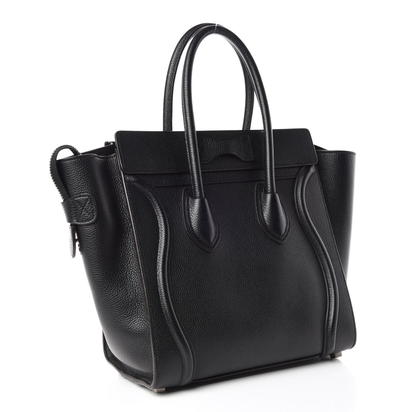 Drummed Calfskin Micro Luggage Black