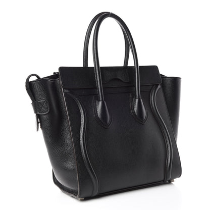 Celine Drummed Calfskin Micro Luggage Black 3 of 11