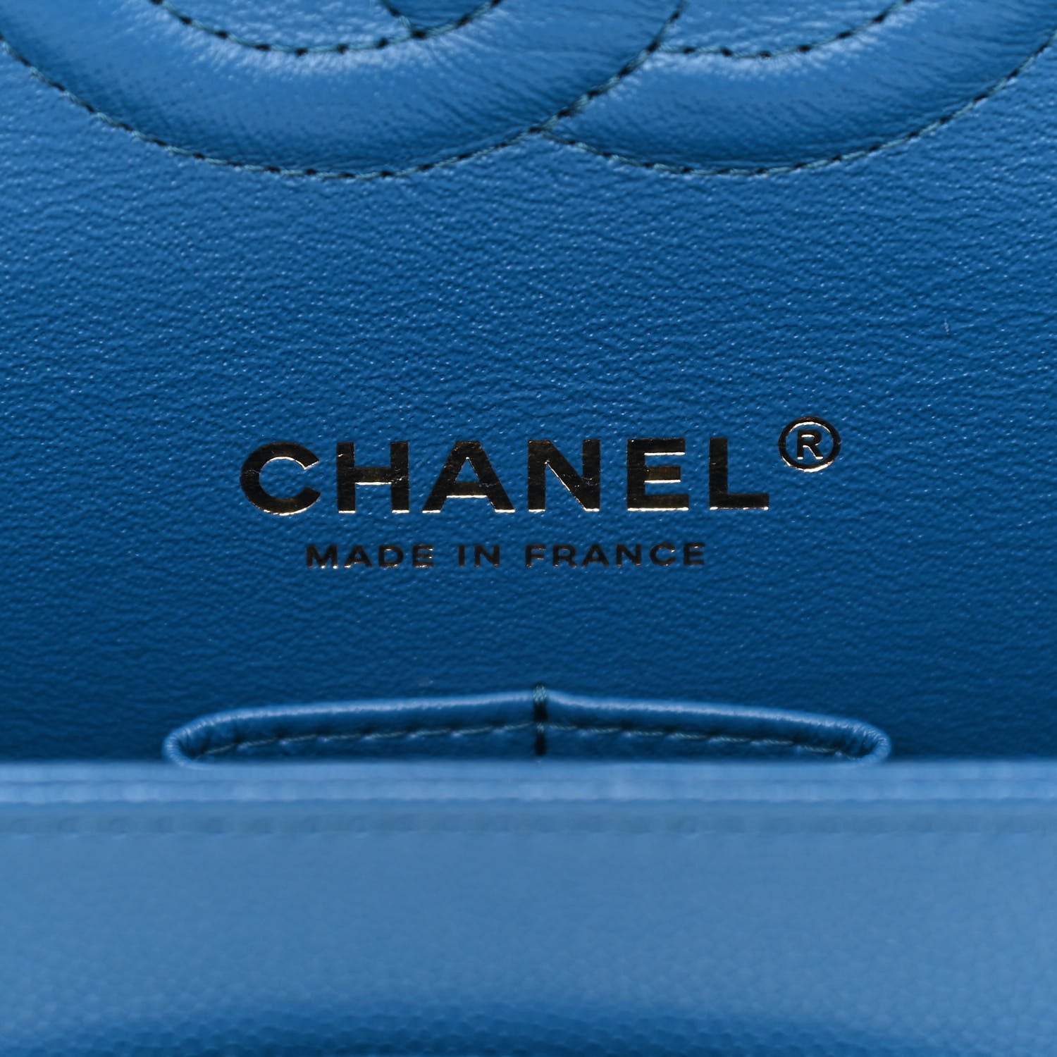 Chanel Caviar Quilted Medium Double Flap Blue 6 of 12