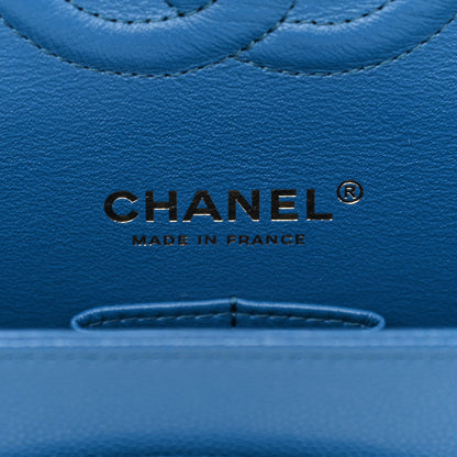 Chanel Caviar Quilted Medium Double Flap Blue 6 of 12