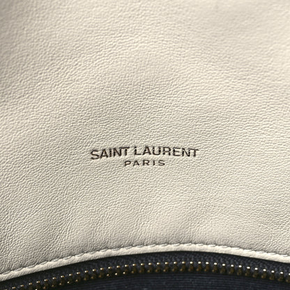 Saint Laurent Lambskin Quilted Small Loulou Puffer Monogram Chain Satchel Blanc Vintage 5 of 12