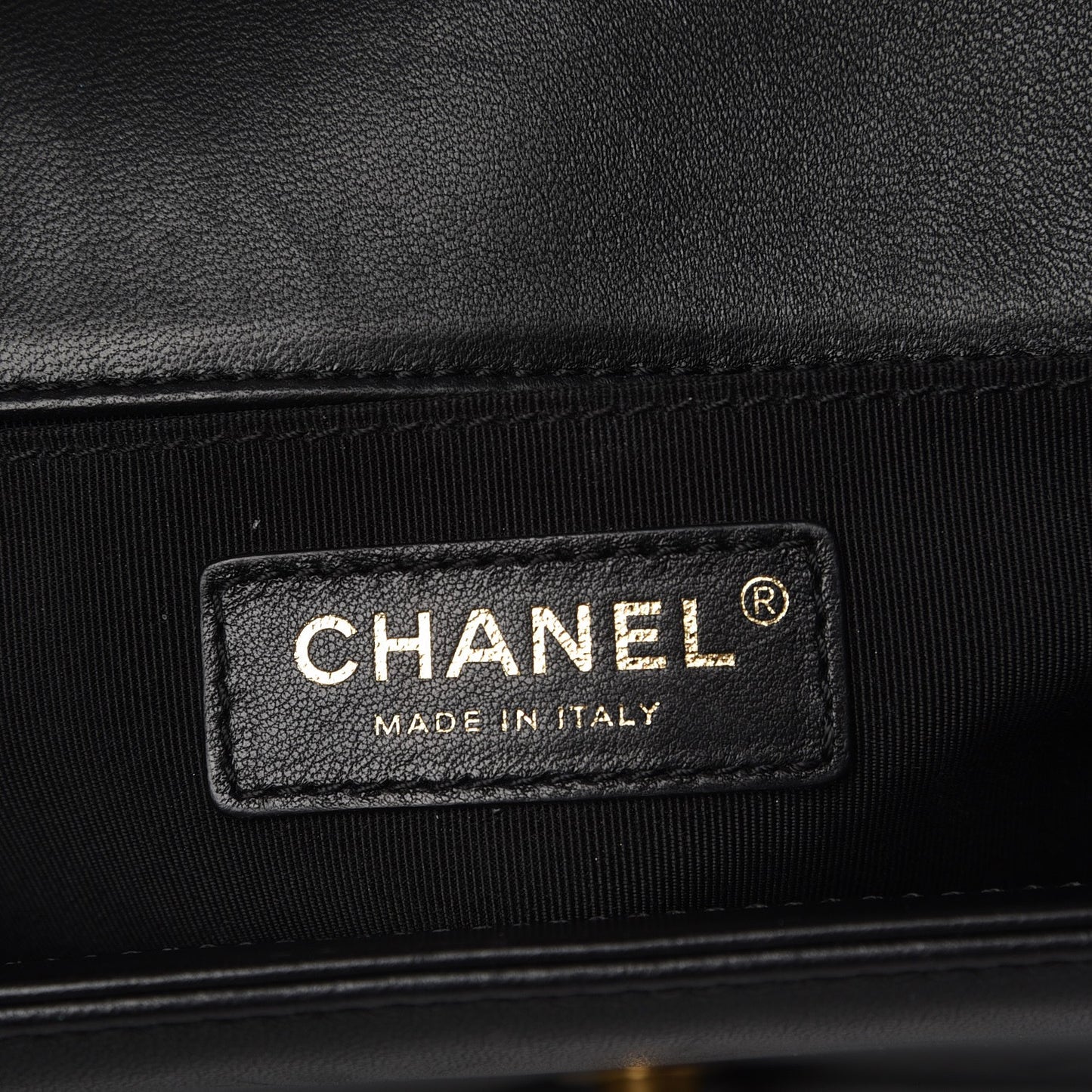 Lambskin Quilted Medium Boy Flap Black