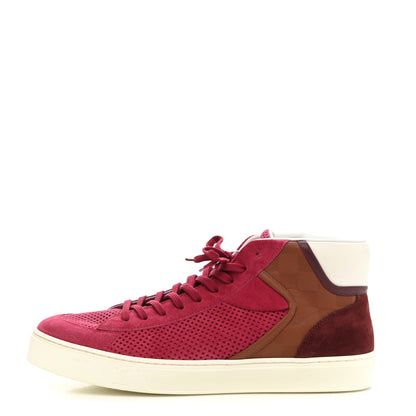 Louis Vuitton Nubuck High Top Sneakers 8 Burgundy 1 of 6