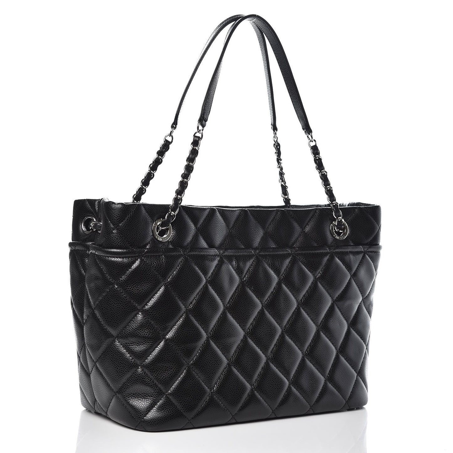 Caviar Quilted Timeless CC Soft Tote Black