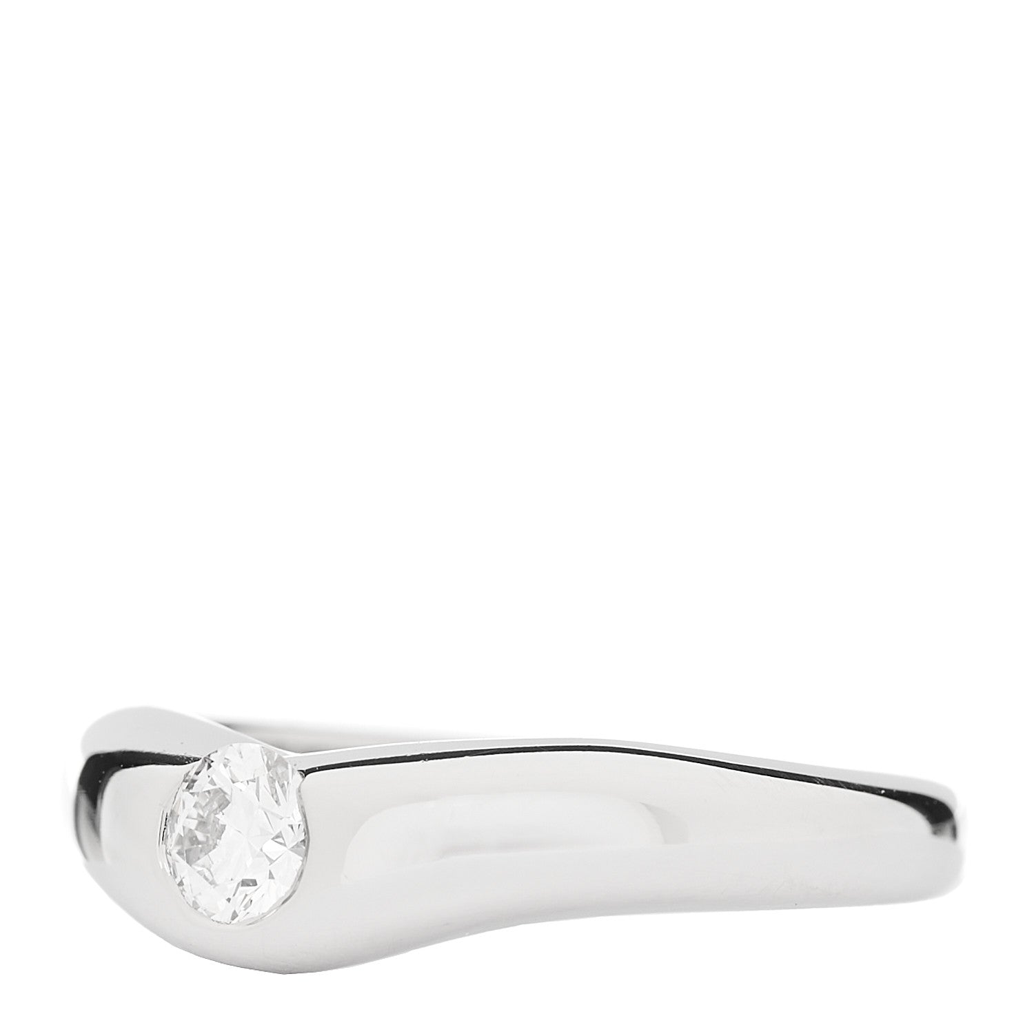 Tiffany Platinum Diamond Elsa Peretti Curved Band Ring 47 4.25 3 of 7