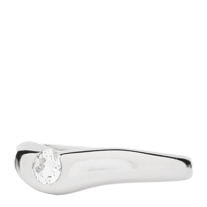 Tiffany Platinum Diamond Elsa Peretti Curved Band Ring 47 4.25 3 of 7